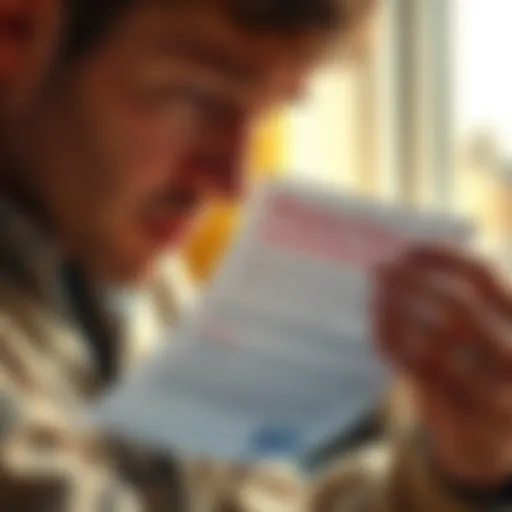 A person examining a phishing letter that looks like it’s from the US Post Office, showing a warning about scams.