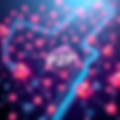 A digital illustration showcasing the Polygon P2P network with interconnected nodes symbolizing secure financial transactions.