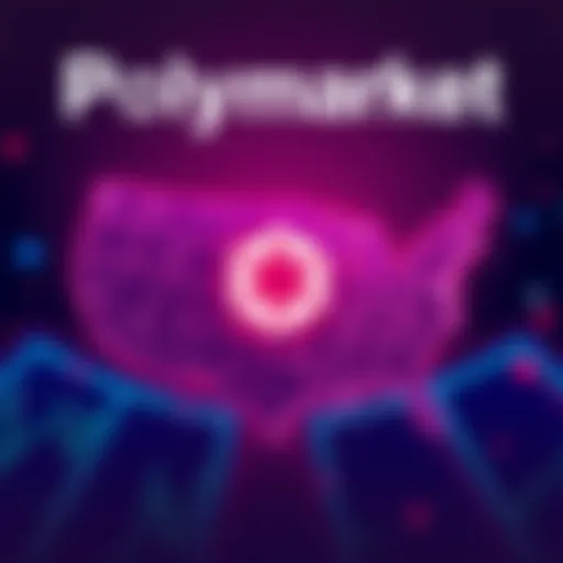 Illustration of Polymarket's logo with U.S. map and Polygon logo, symbolizing new market entry and blockchain activity
