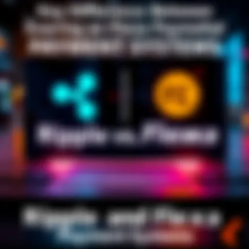 A comparison graphic showing Ripple and Flexa logos with digital payment icons