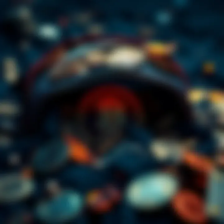 A depiction of a digital wallet filled with Bitcoins, representing Satoshi Nakamoto's vast holdings.