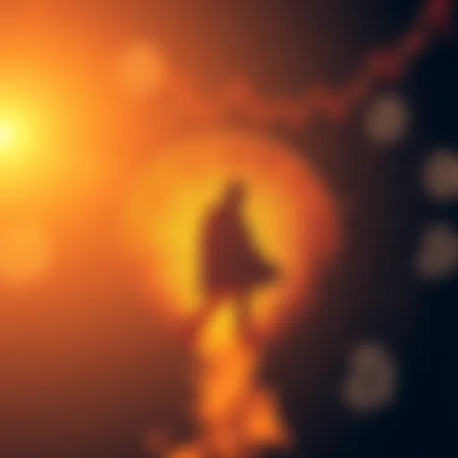 A digital silhouette representing Satoshi Nakamoto fading into a background of Bitcoin symbols, highlighting the theme of independence and decentralization.