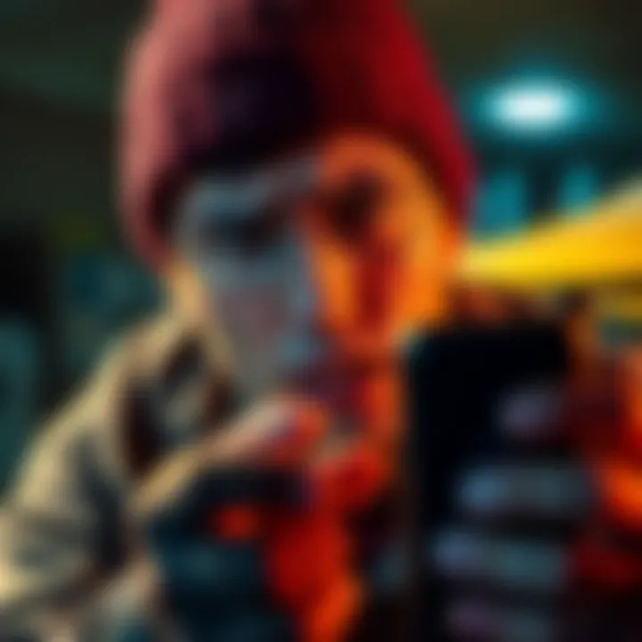 A person looking worried while looking at a phone, showing concern about a scam during a Bitcoin transaction