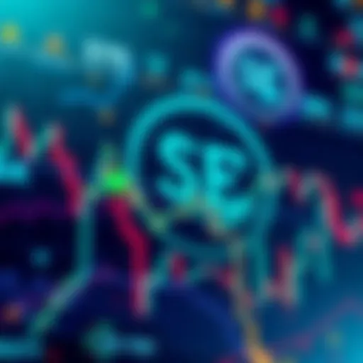 An illustration of a financial market chart showing tokenization trends with SEC logo in the background