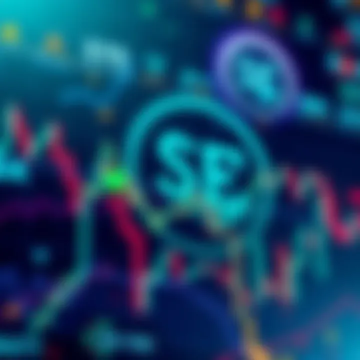 An illustration of a financial market chart showing tokenization trends with SEC logo in the background