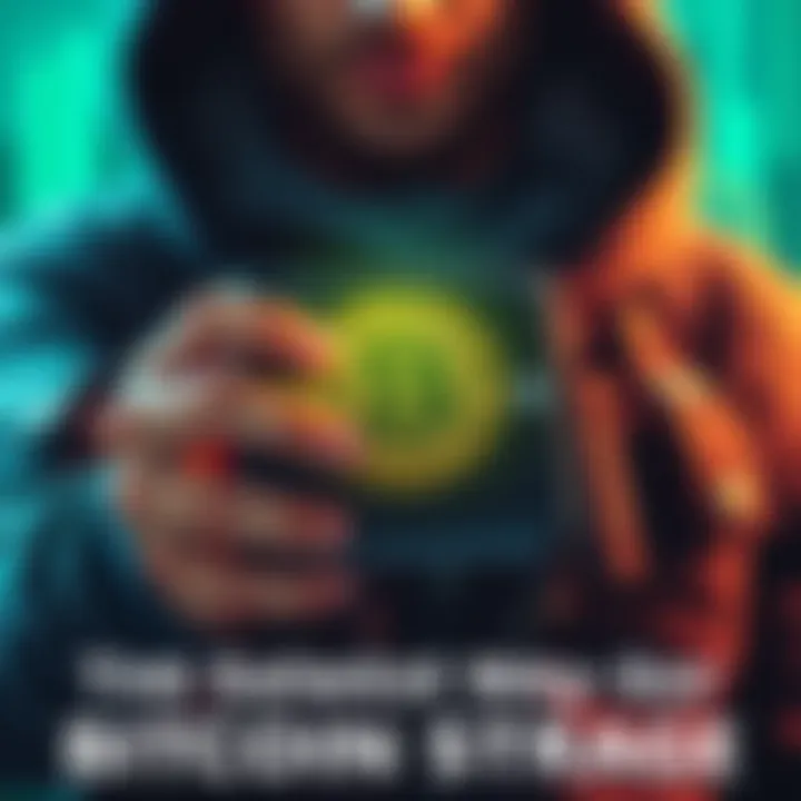 A person holding a secure wallet with Bitcoin symbols in the background, representing safe investment practices.
