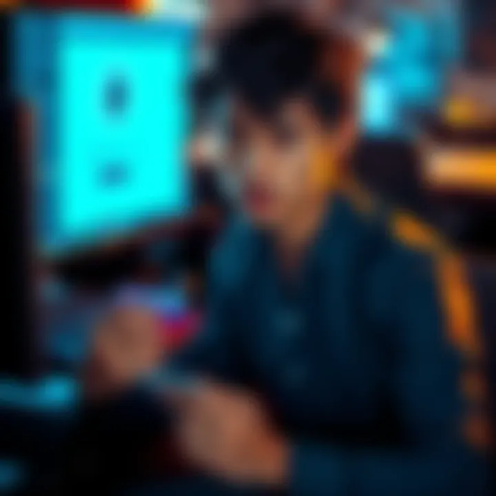 Person looking at a computer screen showing a cryptocurrency sale for credit card payment, with a worried expression and a credit card in hand.