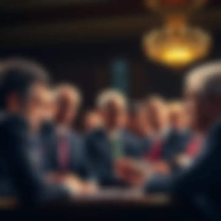 Group of senators discussing changes to financial regulations related to stablecoin and the Trump family