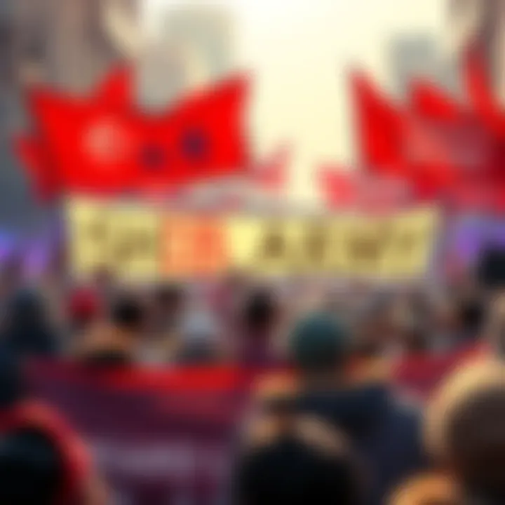 Supporters of the SHIB Army gathered together, showing banners and signs for community growth.