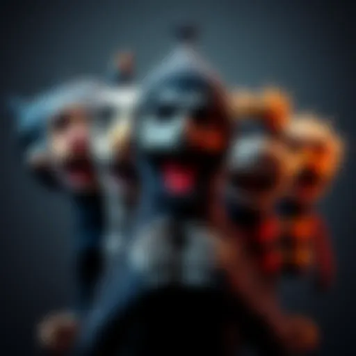 A graphic showing multiple puppet characters representing sock puppet accounts, each with unique features, symbolizing discord within the Monero community.