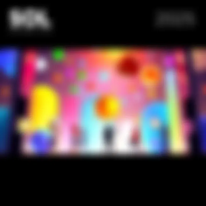 A bright and colorful animation scene representing creativity and innovation for the year 2025, featuring dynamic shapes and vibrant colors.