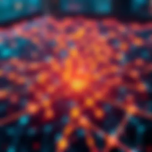 A visual representation of Solana's network with vibrant connections and developing projects, showcasing its potential for 2025 growth.