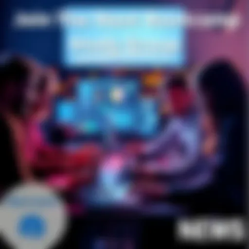 A group of people collaborating on laptops in a virtual study group on Discord for the Solana Developer Bootcamp.