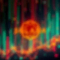 A graphic showing the Solana logo against a digital backdrop symbolizing a new internet experience with fast connections and dApps.
