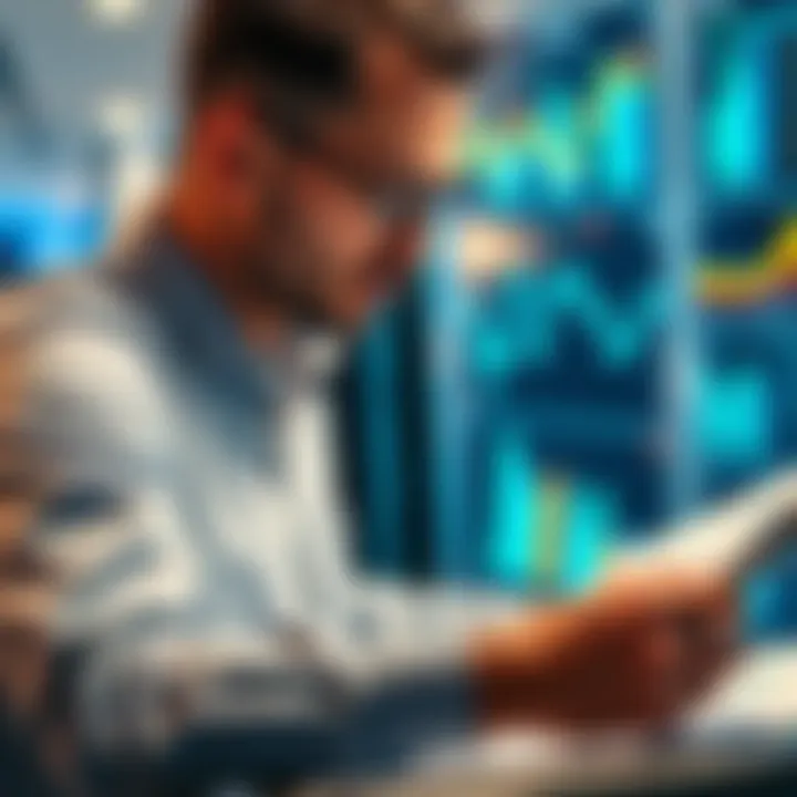 A business person examining financial charts and data, representing strategic investment decisions