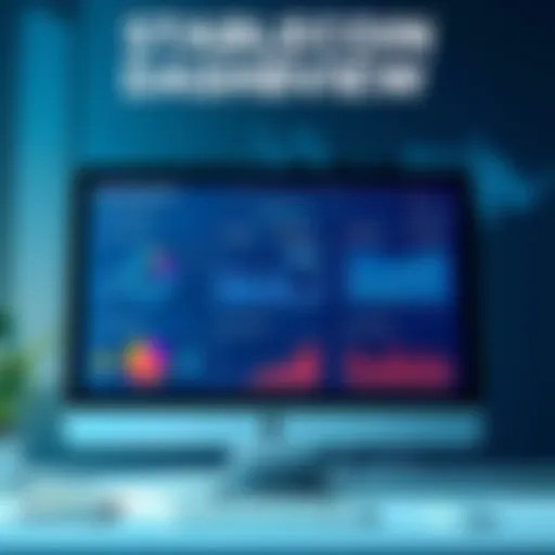 A computer screen displaying a stablecoin dashboard with charts and stats related to cryptocurrency trends.
