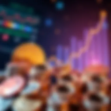 A visual representation of the stablecoin market reaching over $300 billion, showing coins and graphs indicating growth.
