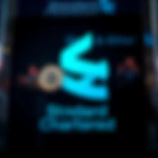 Standard Chartered logo with symbols of Bitcoin and Ether, representing new trading services for institutional clients