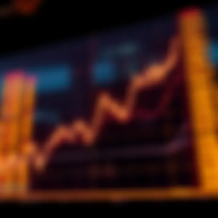 A graph showing a steep decline in stock prices, highlighting a bearish trend.