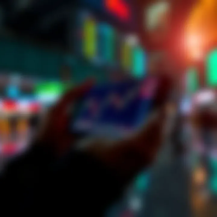 A person holding a smartphone displaying stock charts with rising values, symbolizing pump and dump schemes in finance.