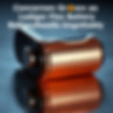 Close-up of a swollen battery from a Ledger Flex device, showing visible deformation and warning signs.