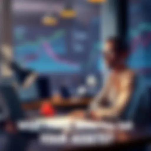A person sitting at a desk with financial charts and a calculator, contemplating the decision to sell their assets, looking thoughtful and focused.