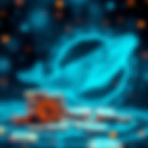 A visual representation of digital tokens being transferred with a whale symbol in the background, highlighting the connection between donations and large investors.