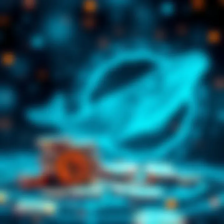 A visual representation of digital tokens being transferred with a whale symbol in the background, highlighting the connection between donations and large investors.
