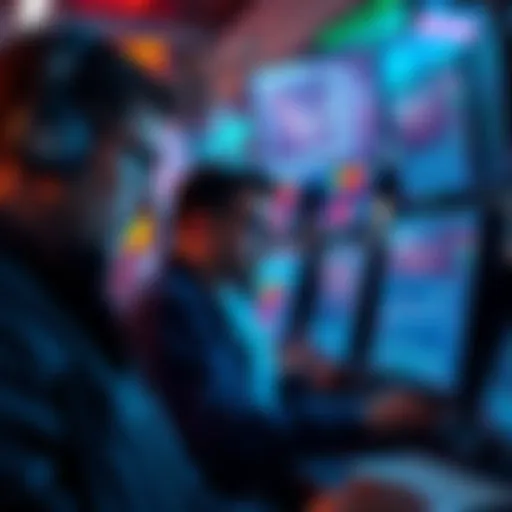 A group of traders analyzing Solana memecoins on multiple screens, highlighting the volatile market and their struggles for profit