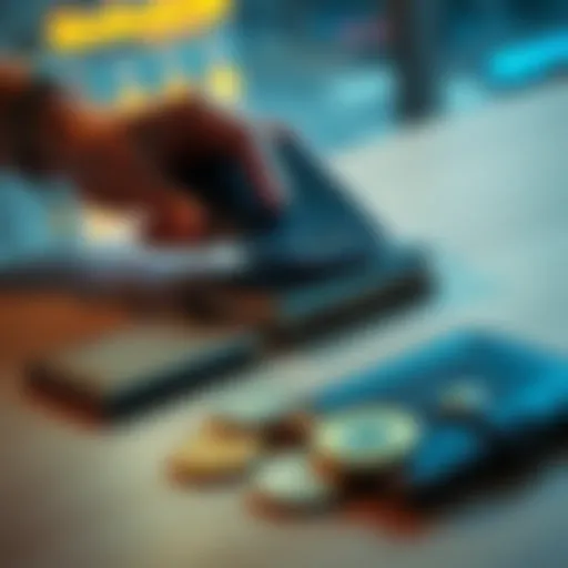 A person transferring cryptocurrency from a Ledger Nano S to a new hardware wallet, showing old and new wallets on a table.