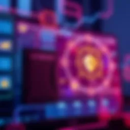 A visual representation showing a connection between a Trezor hardware wallet and WalletConnect interface on a digital screen, with security icons around them