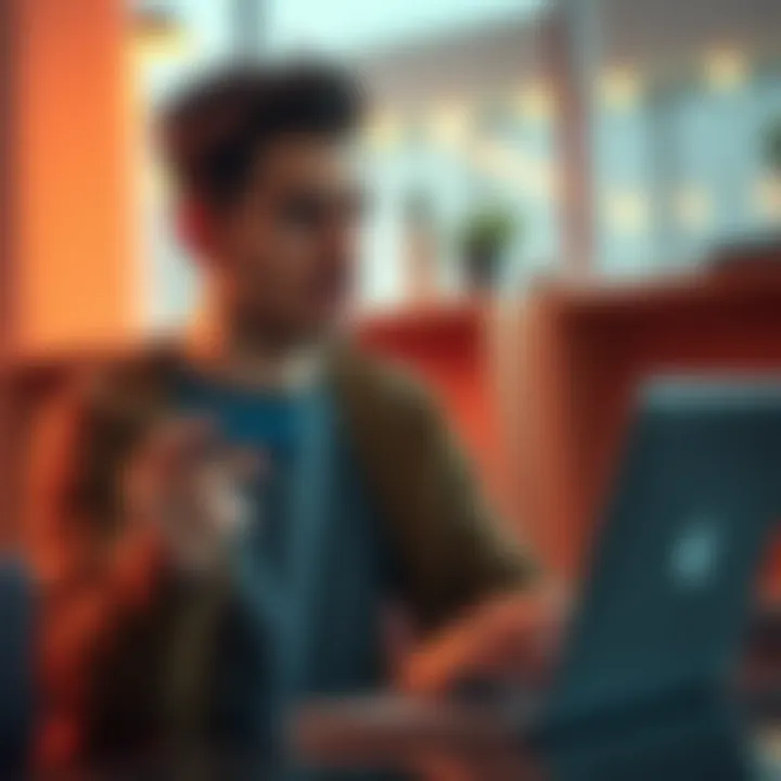 A person looking frustrated while holding a credit card and using a laptop, illustrating issues with online payments.