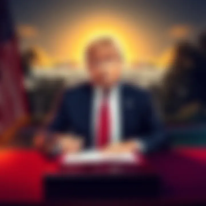 President Donald Trump signing a pardon for Binance founder CZ with a backdrop of the White House
