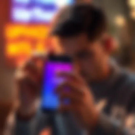 A person holds a smartphone displaying a trading app with a worried expression, symbolizing financial loss and legal action against Uphold.