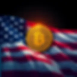 Illustration of U.S. flag alongside a Bitcoin symbol, representing the government's potential addition of seized bitcoins to its reserve.