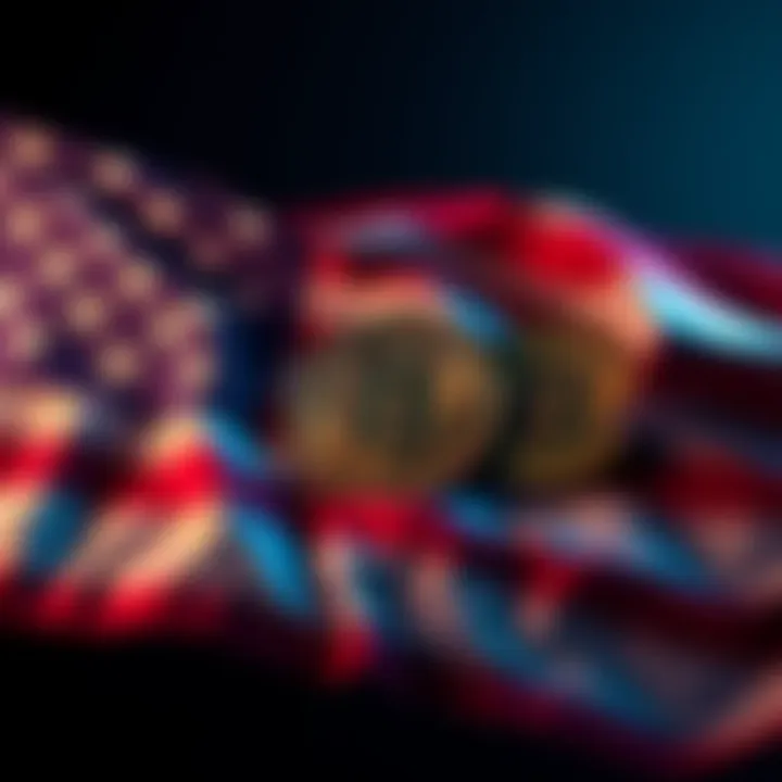 A graphic showing the USA flag alongside Bitcoin symbols, representing the country's move to own 40% of Bitcoin and transition to a digital currency reserve.