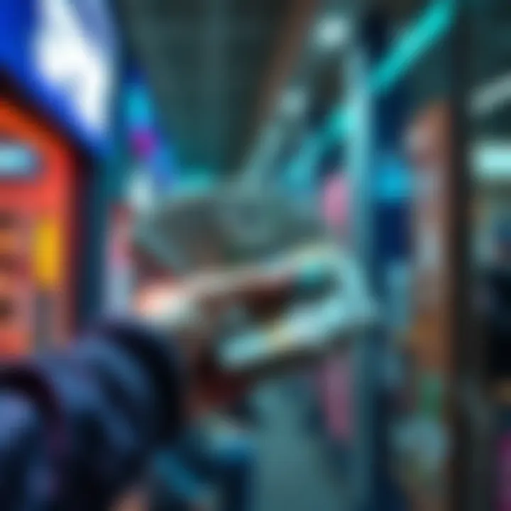Person counting cash after exchanging USDT at a secure location