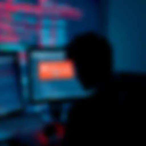 A frustrated person looking at their computer screen, showing a warning message about a permanent ban from a Bitcoin forum after asking a question.