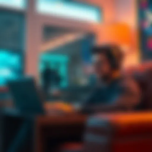 A person comfortably using a laptop to sell XRP on Coinbase, with a look of satisfaction