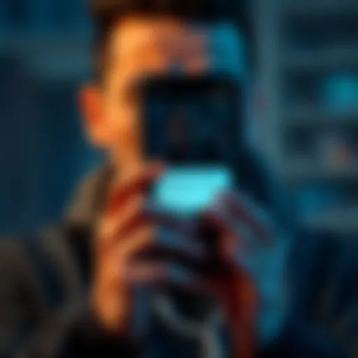 Person looking worried while holding a smartphone showing an error message regarding recovery seed