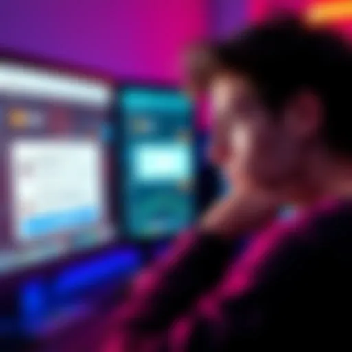 A person looking frustrated at a computer screen with a financial app open, showing locked funds and a message from customer support.