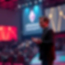 Vitalik Buterin speaking about BlackRock's influence on Ethereum at a conference