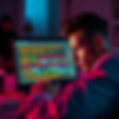 A person looking frustrated while trying to recover their crypto wallet on a laptop, with seed phrases visible on the screen.