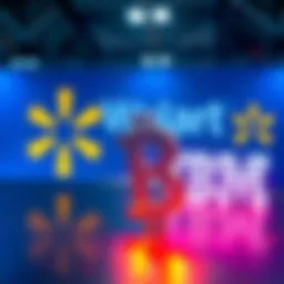 A visual representation of WalMart and IBM logos with a broken blockchain symbol, illustrating the failed blockchain supply chain project.