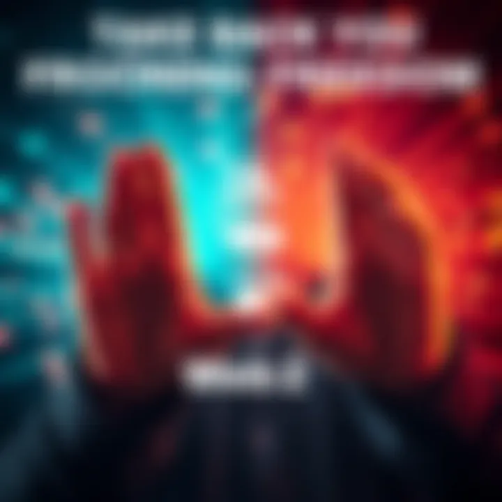 A person choosing between Web2 social media icons and a symbol representing personal freedom and control over digital interactions