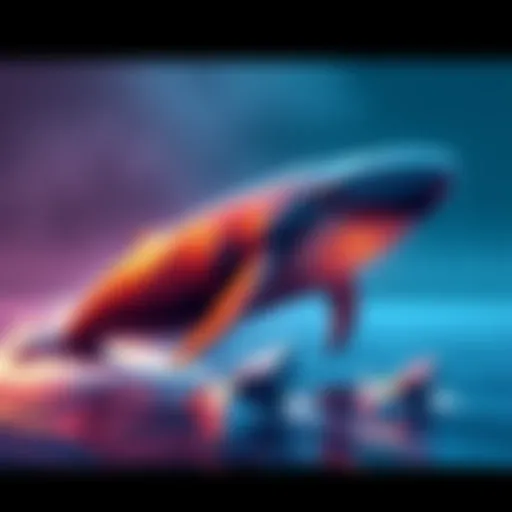 A whale symbolically buying back Ethereum after losing money, representing resilience in cryptocurrency investing.
