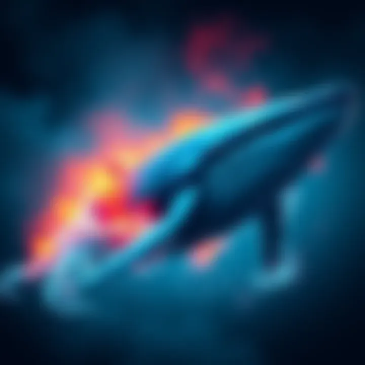 A whale expresses gratitude to CZ, symbolizing support and market stabilization in a digital currency environment.
