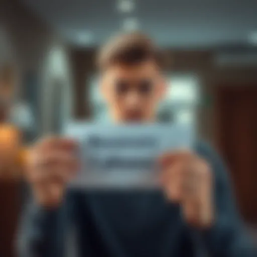 Concerned individual holding a piece of paper with a recovery phrase, looking stressed about security