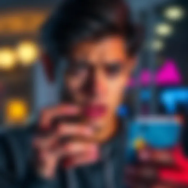 A user frustrated by financial losses while checking a trending coin app on their smartphone
