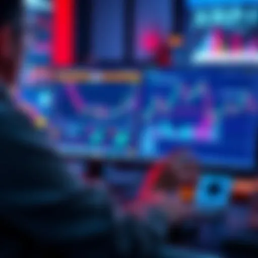 A person reviewing charts and graphs on a computer screen related to XRP investments